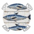 thumbnail image 1 of Vintage Ocean Tuna Elastic Fitted Round Table Cover Retro Oil Painting Waterproof Outdoor Tablecloth for Holiday Party, Picnic, Patio & Dining Fits Tables Up to 36"-44", 1 of 8