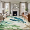 thumbnail image 1 of Vintage Ocean Washable Living Room Rugs 5'x8', Sea Turtle Starfish Seagrass Compass Nautical Low Pile Throw Large Area Rug Non-Slip Sturdy Edge Binding Carpet for Living Room Kitchen Office, 1 of 9