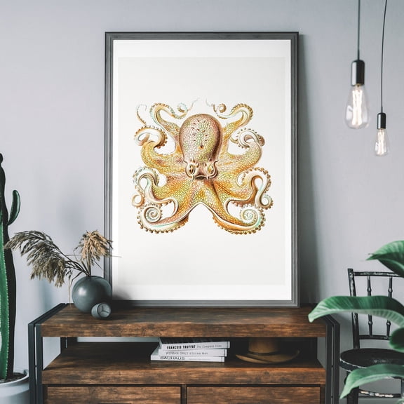 Vintage Octopus Art Print, Antique Ocean Diagram Wall Art, Victorian Art Illustration Wall Art, Modern Wall Decor, 8x12 UNFRAMED