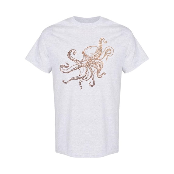 Vintage Octopus Sketch Graphic T-Shirt Men -Image by Shutterstock, Male Small