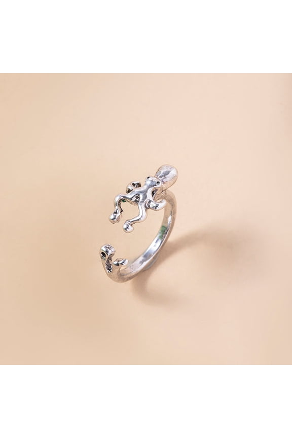 Vintage Octopus Squid Ring: Adjustable Zinc Alloy Animal Ring for Women and Men, Classic Fashion Jewelry