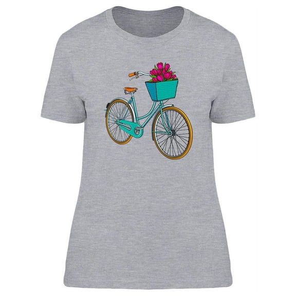 Vintage Of Blue Retro Bicycle T-Shirt Women -Image by Shutterstock, Female Small