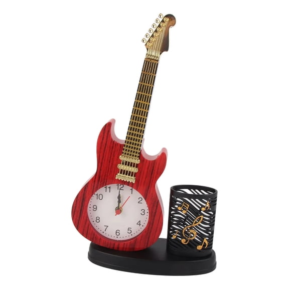 Vintage Office Mechanical Alarm Clock With Guit Shape