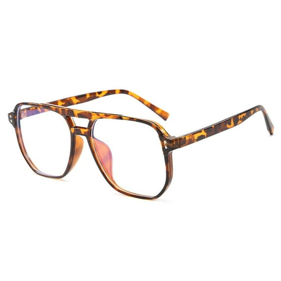 Vintage Office Ultralight Blue Ray Blocking Eye Protection PC Computer Goggles Frame Eyewear Square Eyeglasses Anti-Blue Light Glasses LEOPARD PRINT
