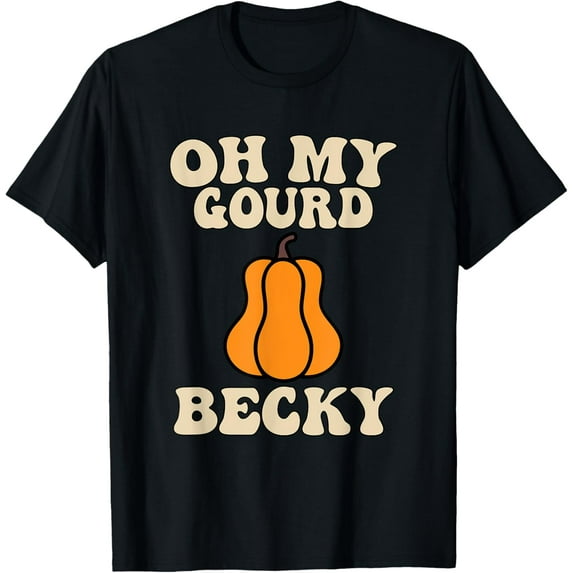 Vintage Oh My Gourd Becky Autumn Groovy Thanksgiving Day T-Shirt