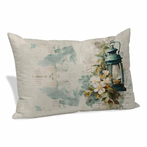 Vintage Oil Light Pillow Protectors with Zipper Standard Size, Spring Flowers Leaves Candles Retro Soft Brushed Microfiber Breathable Throw Pillow Covers, Pillowcase for Couch Sofa Bedroom 20"x26"