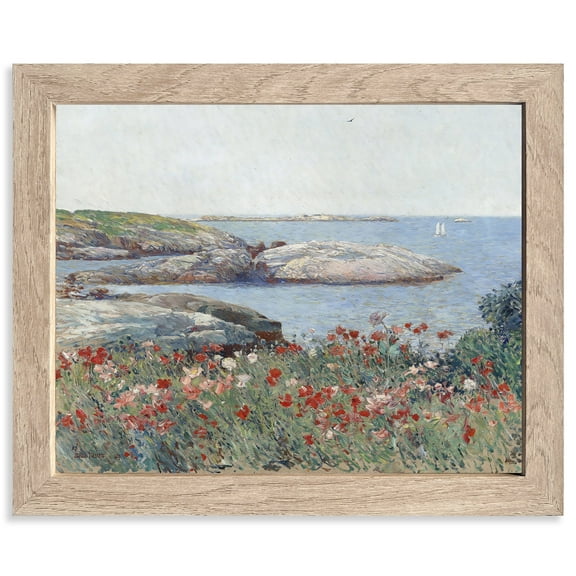 Vintage Oil Painting Canvas Prints Famous Painter Classic Landscape Poster Decor Paintings Wall Art Prints Retro Gallery Wall Decor(Poppies Isles of Shoals 8x10 Inches Framed)
