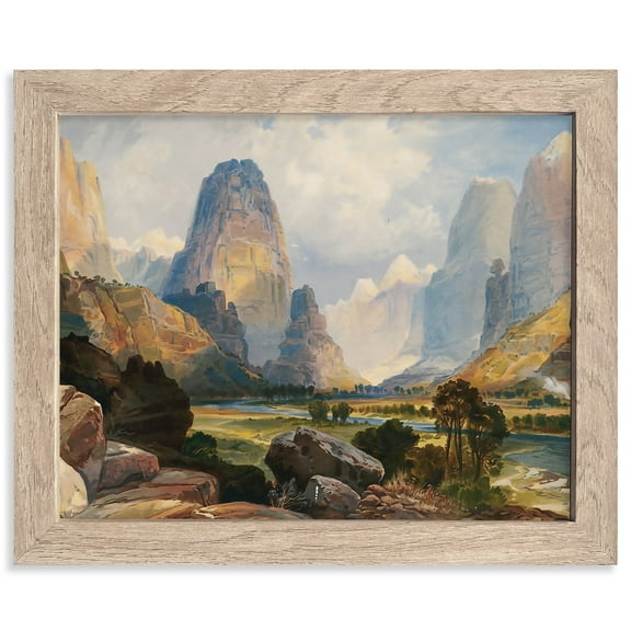 Vintage Oil Painting Canvas Prints Famous Painter Classic Landscape Poster Decor Paintings Wall Art Prints Retro Gallery Wall Decor(Valley of Babbling Waters 8x10 Inches Framed)