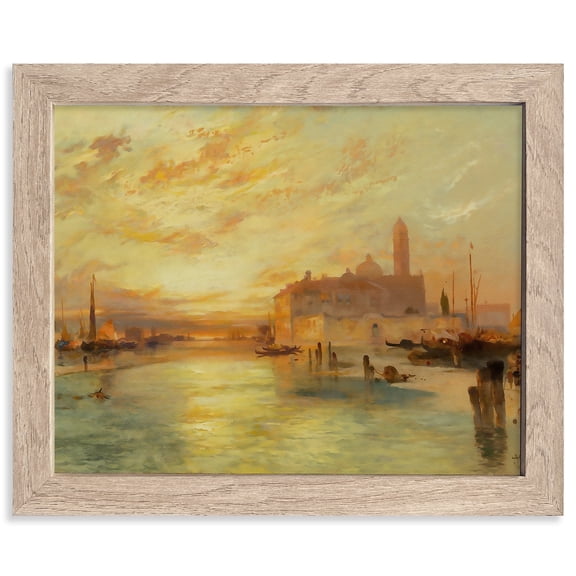 Vintage Oil Painting Canvas Prints Famous Painter Classic Landscape Poster Decor Paintings Wall Art Prints Retro Gallery Wall Decor(Venice Thomas 8x10 Inches Framed)
