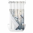 thumbnail image 1 of Vintage Oil Painting Forest No Hook Shower Curtain Waterproof, Bathroom Curtains with Snap in Liners and See Through Top Window, Vintage Birds Branches Hotel Style Bathtub Curtains Shower 54"Wx78"L, 1 of 8