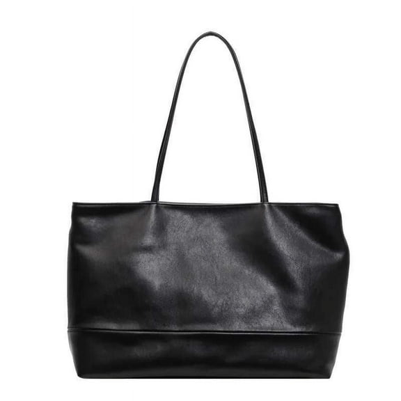 Vintage Oil-Waxed Leather Commute Tote Bag for Women - Large Capacity Handbag with Shoulder Strap