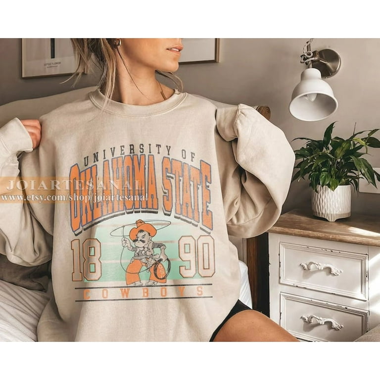 Vintage Oklahoma State Football Sweatshirt Oklahoma State T Shirt NCAA Football Shirt with the Oklahoma State Mascot shirt