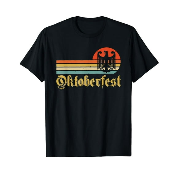 Vintage Oktoberfest Men Women German Flag Beer Drinking T-Shirt