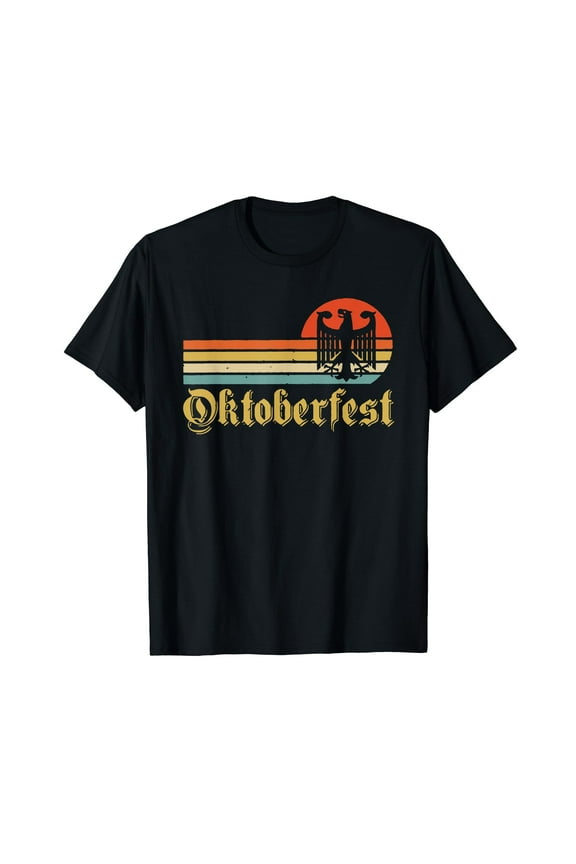 Vintage Oktoberfest Men Women German Flag Beer Drinking T-Shirt