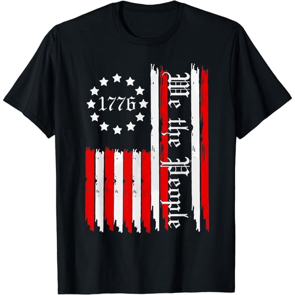 Vintage Old American Flag Patriotic 1776 We The People USA T-Shirt