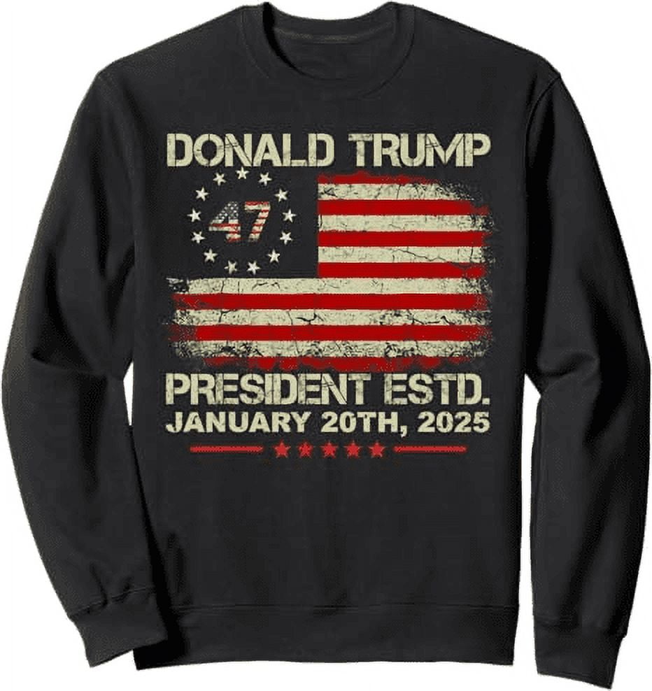 Vintage Old Donald Trump Inauguration Day 2025 47th USA Flag Sweatshirt