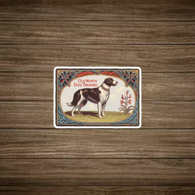 Vintage Old North Dog Training Sticker - Antique Style Dog Illustration ...
