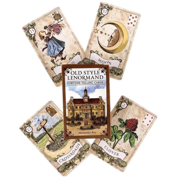 Vintage Old Style Lenormand Fortune Telling Cards 38Pcs Oracle Deck Divination Board Game