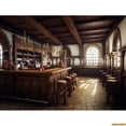 thumbnail image 1 of Vintage Old Tavern Barista Coffee Shop Bar Photography Backdrop Warm Medieval Inn Fantasy Retro Photo Studio Background LJG-0, 1 of 5