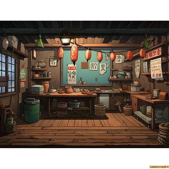 Vintage Old Tavern Barista Coffee Shop Bar Photography Backdrop Warm Medieval Inn Fantasy Retro Photo Studio Background LJG-0