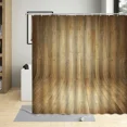 thumbnail image 1 of Vintage Old Wooden Plate Shower Curtain Brown Geometric Stripes Bathroom ration Bathtub Screen Curtains Set Polyester Fabric, 1 of 7