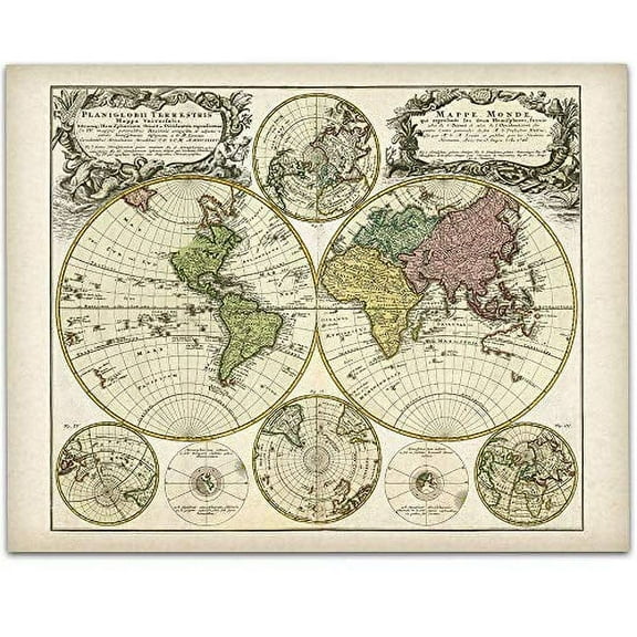 Vintage Old World Map - 11x14 Unframed Art Print - Great Vintage Home Decor