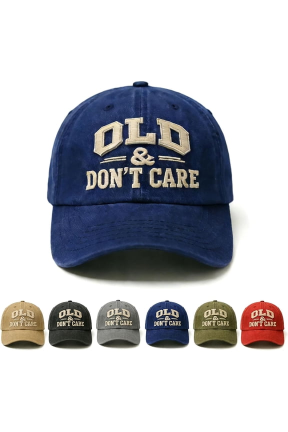 Vintage Old and Don't Care Hat, Adjustable Distressed Old & Don't Care Baseball Cap for Men Women