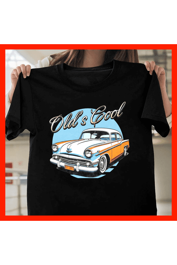 Vintage 'Old's Cool' Classic Car T-Shirt - Retro Auto Graphic Tee H619, for Unisex, Up to Size 5XL