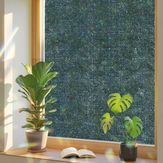 Vintage Olivegreen Window Privacy Film, Rustic Forest Green Solid ...
