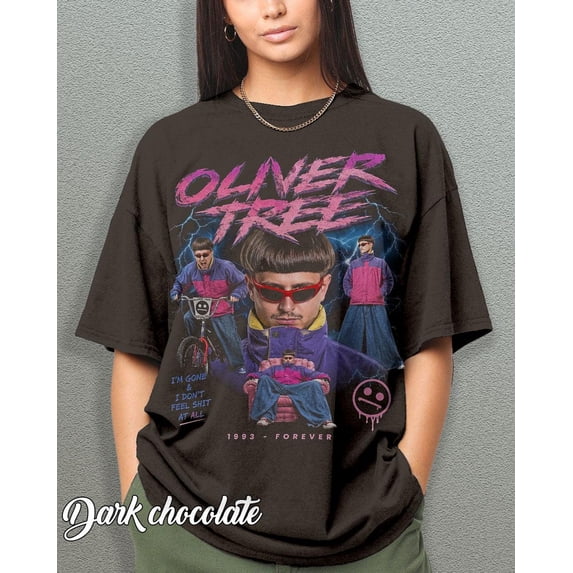 Vintage Oliver Tree Shirt, 90s Rap Tee, Retro Graphic T-Shirt,Dark Chocolate Color,Size 3XL