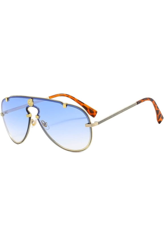 Vintage One Piece Alloy Sunglasses For Women Gradient Sun Glasses Men Driving Eyewear Lady Shades