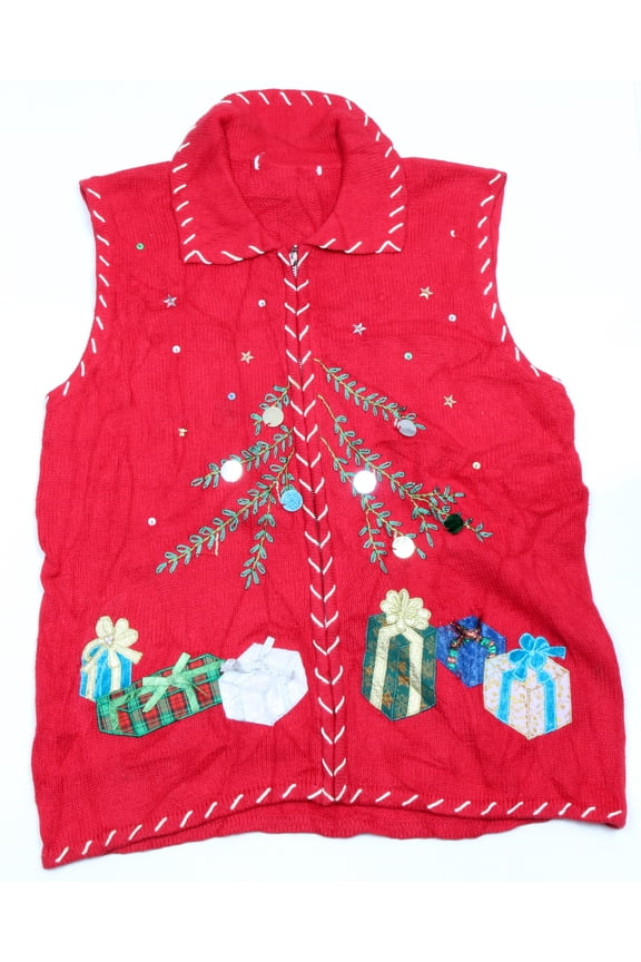 Vintage One of a kind Ugly Christmas Holiday Sweater Vest - Medium