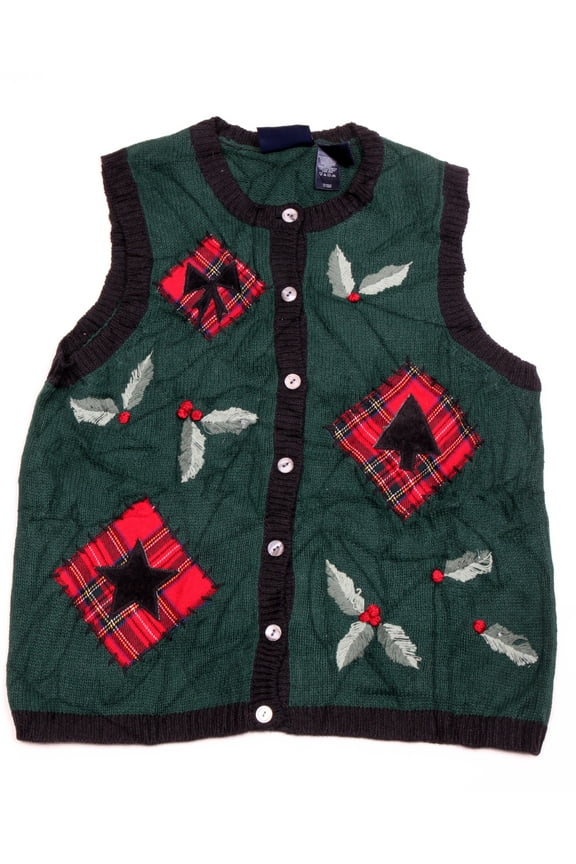 Vintage One of a kind Ugly Christmas Holiday Sweater Vest - Medium