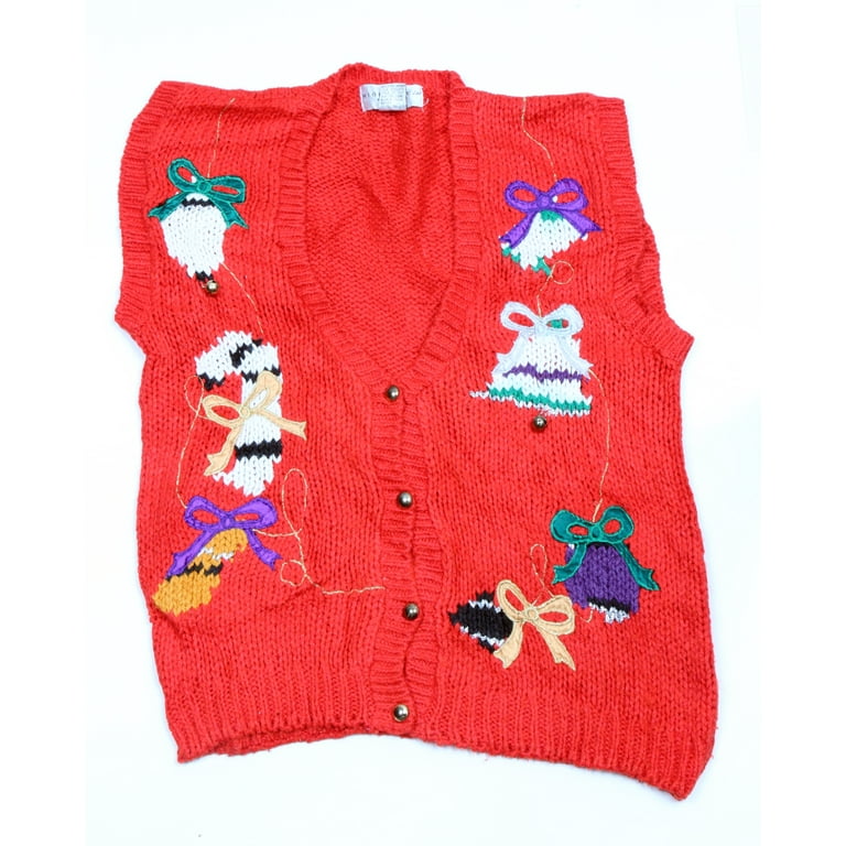 Vintage One of a kind Ugly Christmas Holiday Sweater Vest Medium