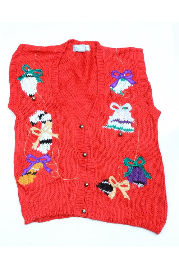 Vintage One of a kind Ugly Christmas Holiday Sweater Vest - Medium
