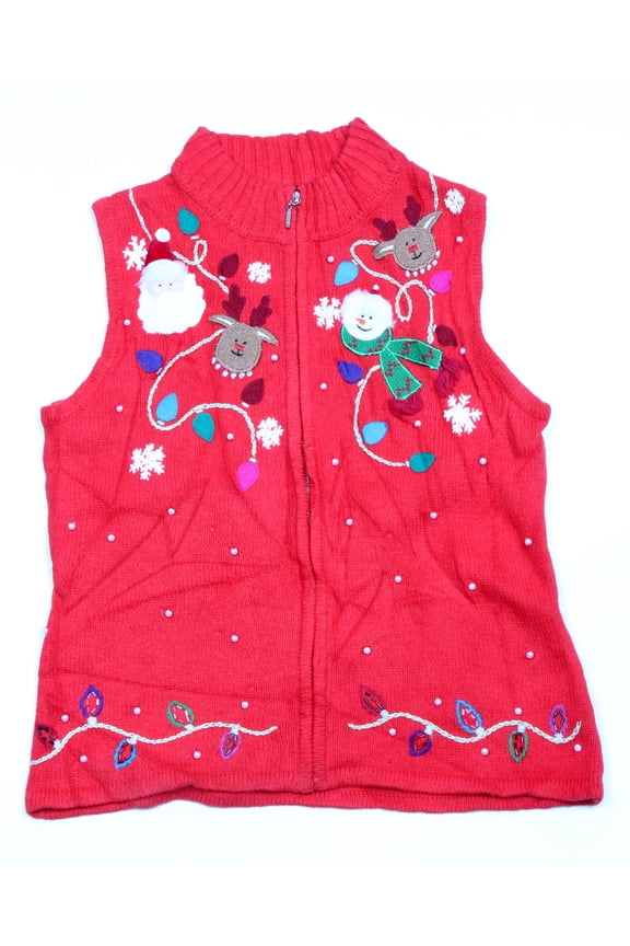 Vintage One of a kind Ugly Christmas Holiday Sweater Vest - Small