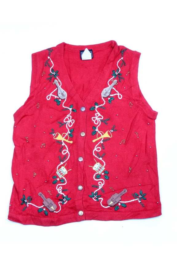 Vintage One of a kind Ugly Christmas Holiday Sweater Vest - Small