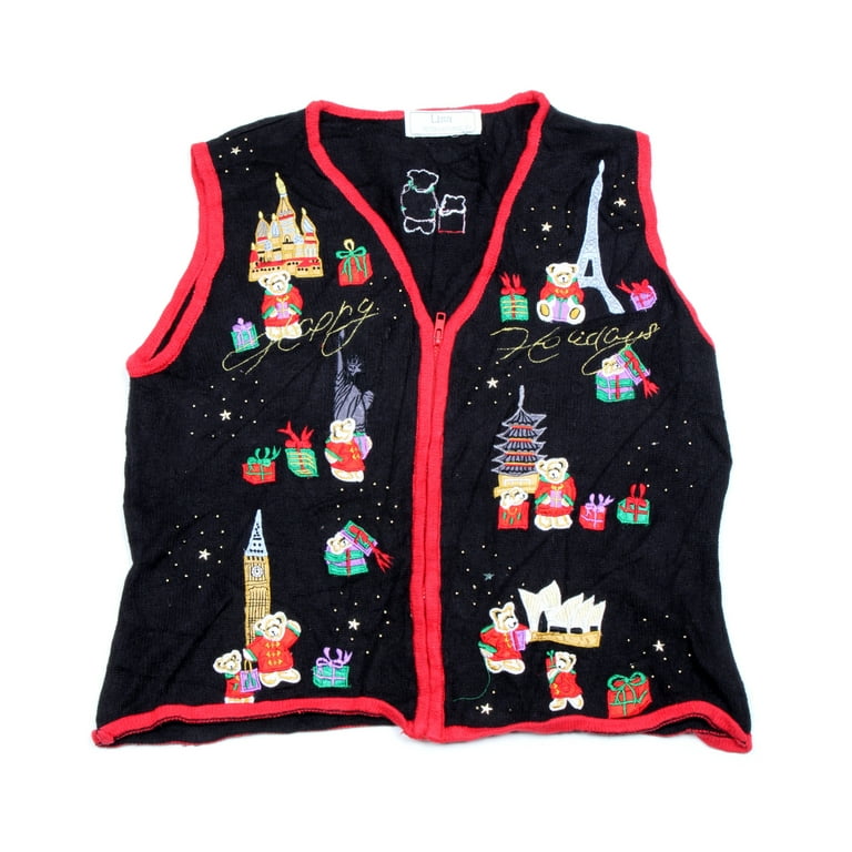 Vintage One of a kind Ugly Christmas Holiday Sweater Vest Small