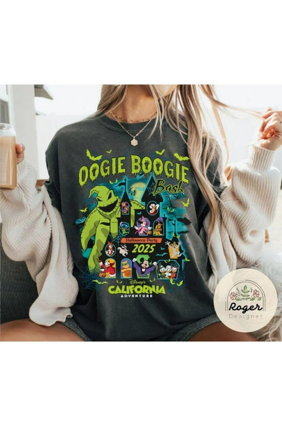 Vintage Oogie Boogie Bash 2025 Halloween Disney castle shirt, Mickey & friends Oogie Boogie Shirt,Charcoal Color,Size XL