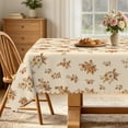 thumbnail image 1 of Vintage Orange Floral Rectangular Tablecloth,60x84 Inch,Waterproof Decorative Table Cover for Dining Room Kitchen, 1 of 7