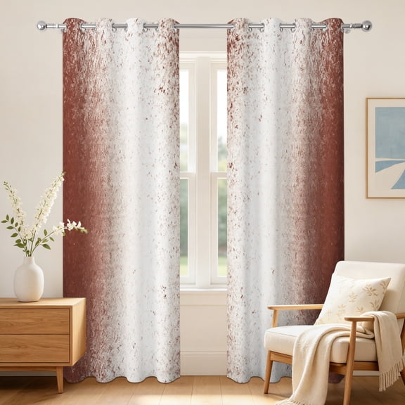 Vintage Orange Ombre Blackout Curtains,2 Panels,42x63 Inch,Grommet Top,Thermal Insulated