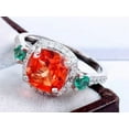 thumbnail image 1 of Vintage Orange Sapphire Engagement Ring Dainty Emerald Sapphire Wedding Ring 925Silver Antique Orange Sapphire Bridal Promise Ring Gift her, 1 of 2
