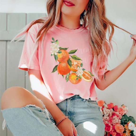 Vintage Orange Shirt, Art Graphic Fruit Shirt, Oranges T-Shirt, Foodie Vintage Graphic Shirt, Aesthetic Fruit Shirt, Flowers Tee, Citrus SWEATSHIRT All Size S-5XL