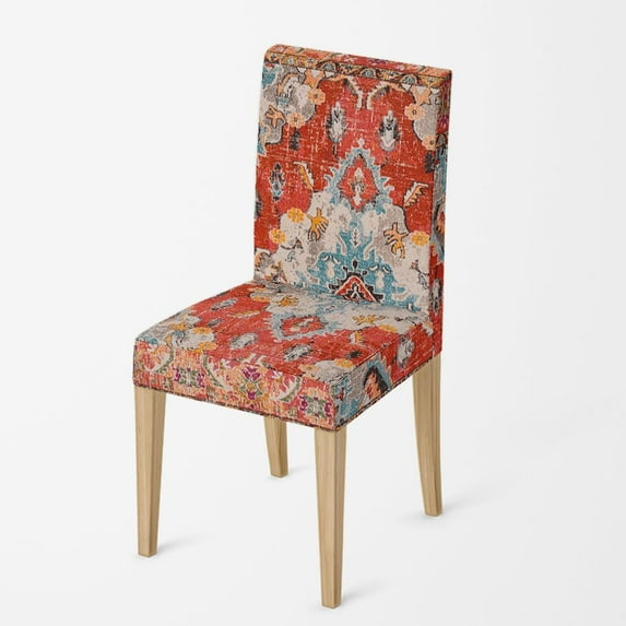 Vintage Oriental Stretch Chair Covers Slipcovers Set of 4 Printed Stretchable Dining Chair Slipcover Washable Removable for Kitchen,Hotel,Restaurant Abstract Geometric Dining Chair Covers