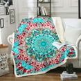 thumbnail image 1 of Vintage Oriental Throw Blanket for Couch Teal Abstract Art Fleece Blanket, Bohemian Medallion Sherpa Blanket Grunge Aesthetic Blanket, Red Pink Paisley Bed Blanket Breathable for All Seasons, 1 of 6