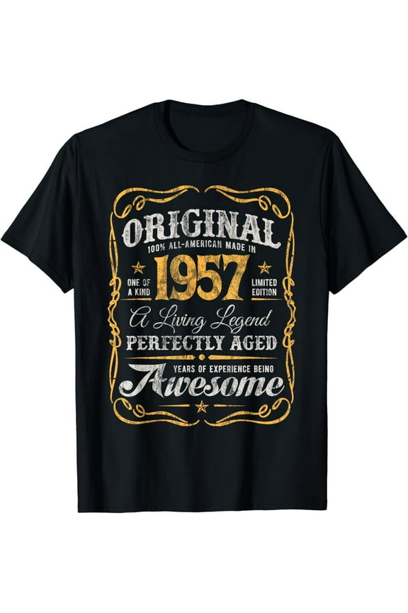 Vintage Original Born In 1957 Classic 67th Birthday T-Shirt