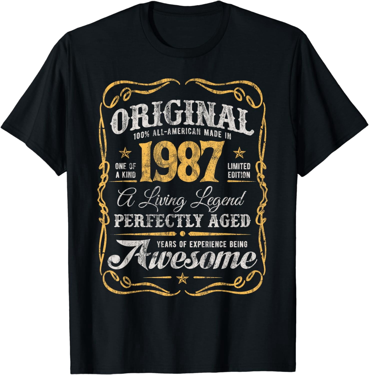 Made In 1987 Vintage Original Made In 1987 Classic 37th Birthday T-Shirt - Walmart.com