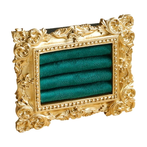 Vintage Ornate Gold tone Frame Holder Stand, with Velvet Jewelry Trays and 4 Curved Display Strips, Ring Organizer for Jewelry, Jewelry Display Stand, Picture Frame Holder Stand,