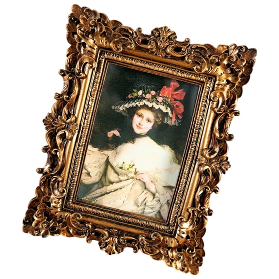 Vintage Ornate Picture Frame for Tabletop & Wall Display, Antique-Style Photo Frame Home Gallery Decor