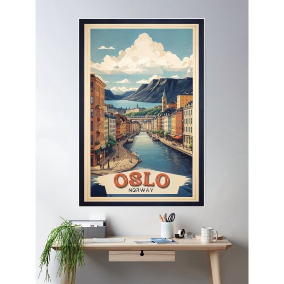 Vintage Oslo Poster Nostalgic Norwegian Charm Poster Wall Art Modern Wall Decor For Living Room Bedroom Wall Art